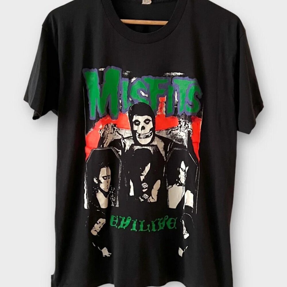 1980s Misfits Band Tour Punk Tee Shirt 80s Danzig .